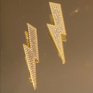 Two Ziggy Stardust like Lightning Hair Clips